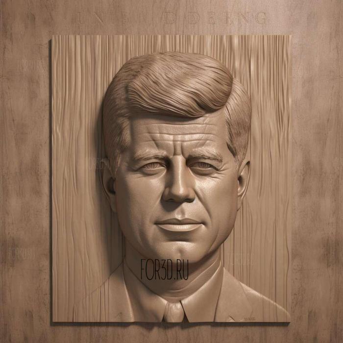 John F Kennedy 1 stl model for CNC